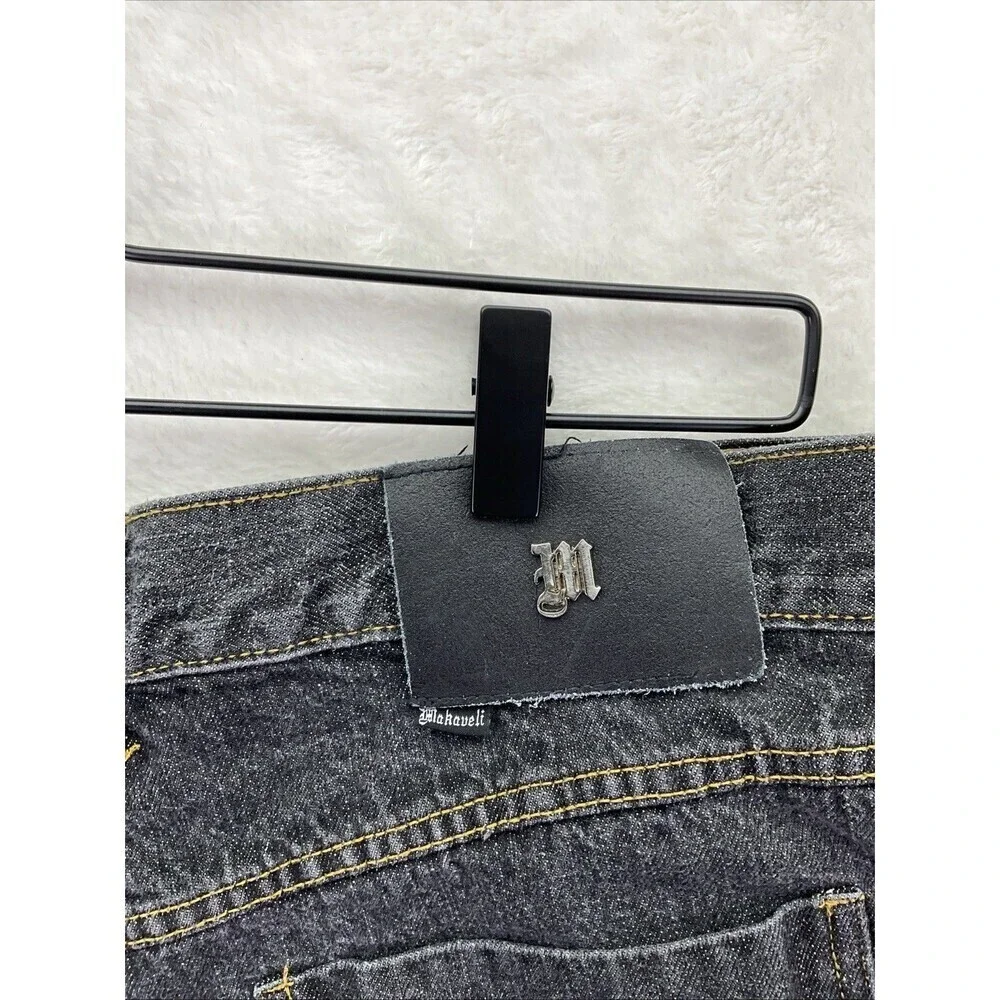 Vintage Y2K Makavelli Black Denim Jeans Mens sz 38x34